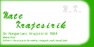 mate krajcsirik business card