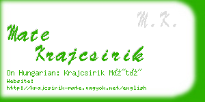mate krajcsirik business card